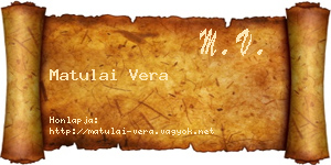 Matulai Vera névjegykártya